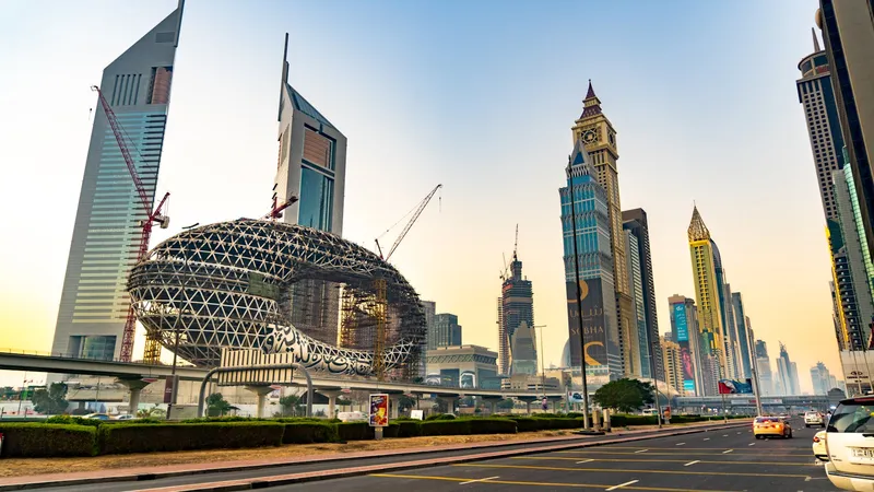 Modern Dubai off-plan apartment building representing the construction-period investment window